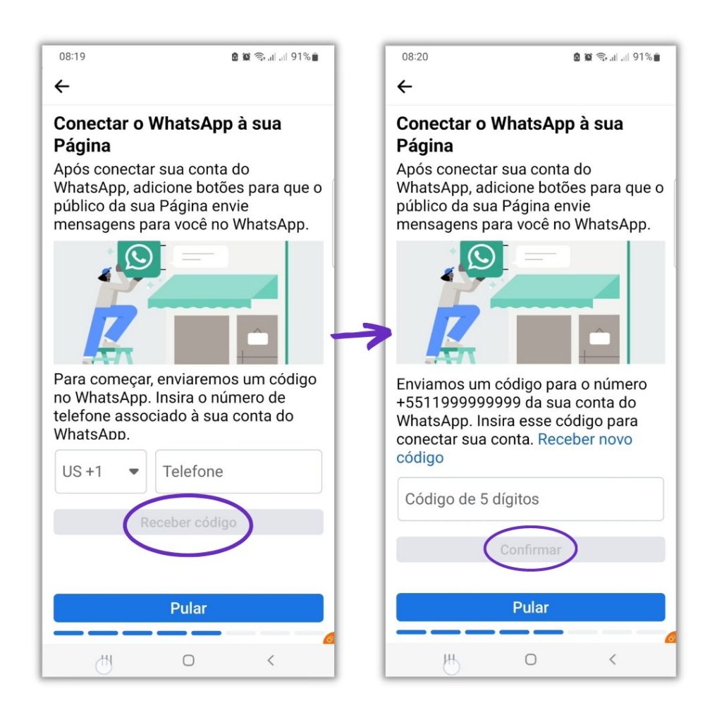 Configurar o WhatsApp na página do Facebook comercial